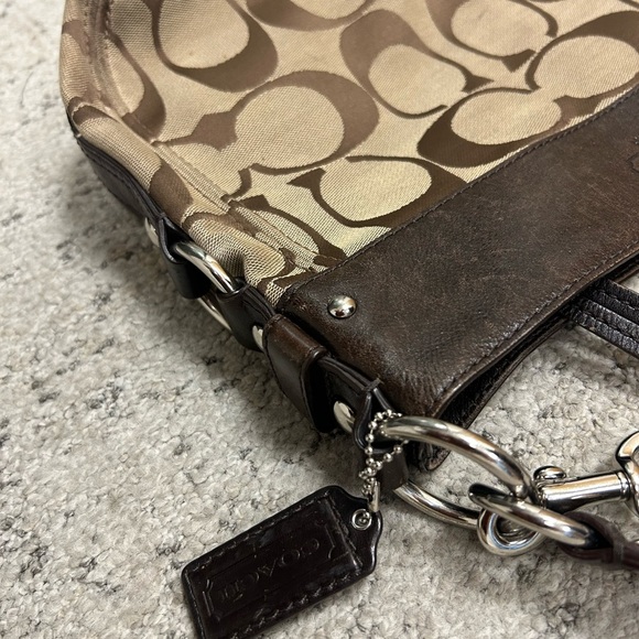 Coach Brown and Tan Signature Shoulder Bag - Picture 16 of 16